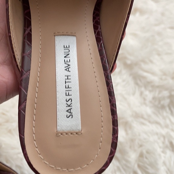 Saks Fifth Avenue Envoy Chain Croc-Print Mules - Picture 5 of 7